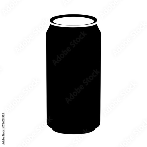 Vector art of sleek soda can, a refreshing beverage container perfect for quenching thirst and enjoying a cool, fizzy drink