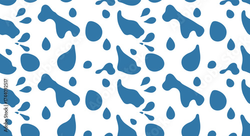 blue abstract milk drops seamless pattern