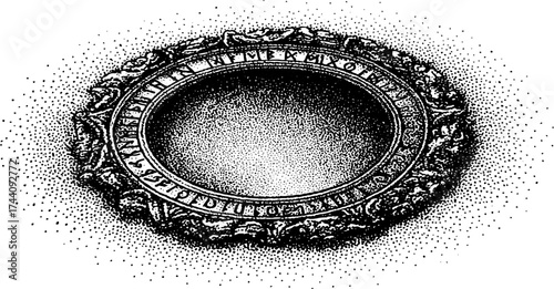 Intricate circle of runes with dotwork stippling for mystical design