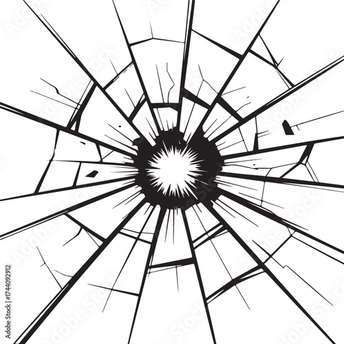 Shattered Glass Damage Broken Hole Crack Destruction Concept Broken Glass Effect