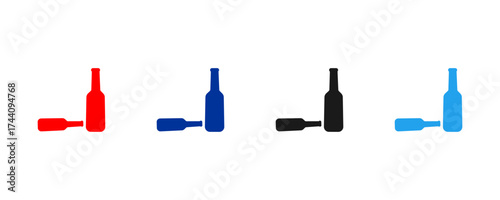drink bottle icon with color variations