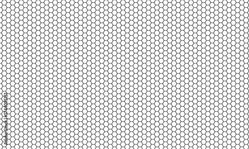 Honeycomb pattern with hexagon mesh texture bee comb grid. Line grid of hexagons black and white seamless pattern.