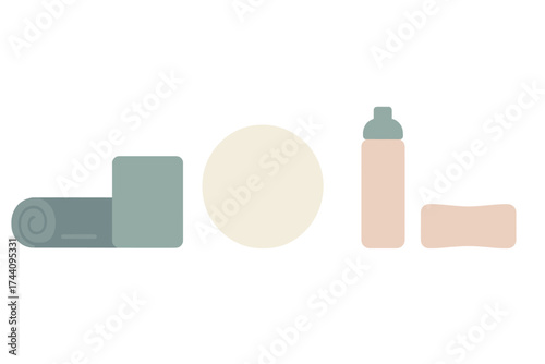 Pastel colored fitness and yoga accessories assortment for active lifestyle