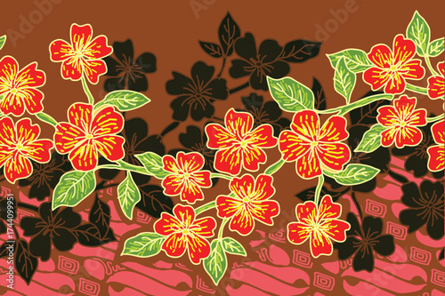 Batik Indonesian: is a technique of wax-resist dyeing applied to whole cloth, or cloth made using this technique originated from Indonesia.