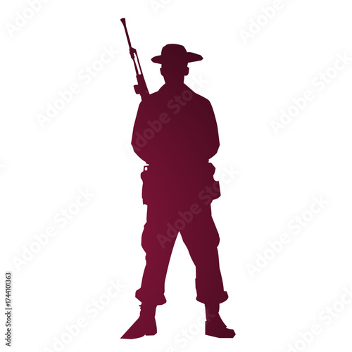 Army Silhouette Gradient Illustration