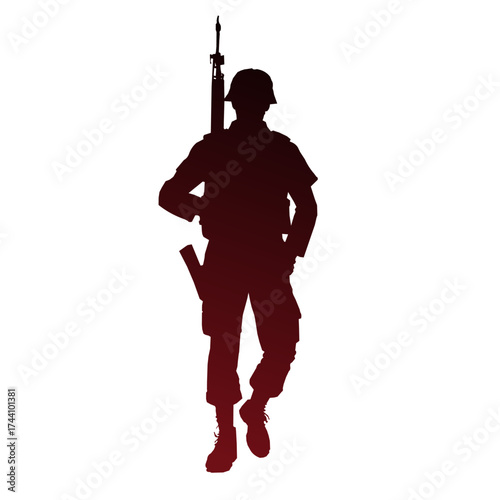 Army Silhouette Gradient Illustration