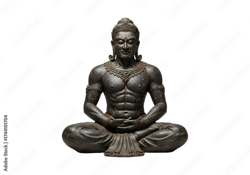 Obraz premium Ancient Meditating Warrior Statue