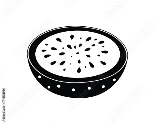 Dragon fruit half black and white