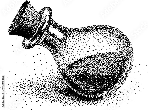 Intricate dotwork stipple design of alchemical symbol for mystical and esoteric concepts