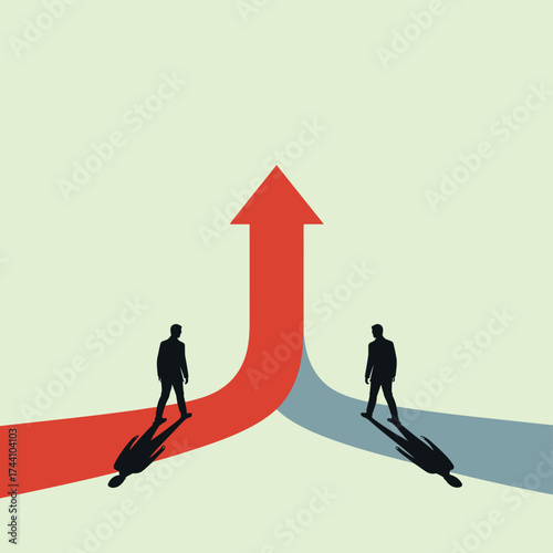 Business merger and cooperation concept vector illustration. Symbolizing agreement, teamwork, partnership, and collaboration in minimal design for corporate success and joint ventures.