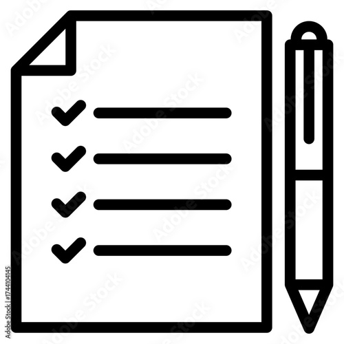 Paper survey icon in vector illustration