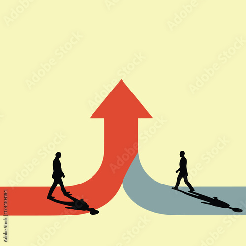Business merger and cooperation concept vector illustration. Symbolizing agreement, teamwork, partnership, and collaboration in minimal design for corporate success and joint ventures.