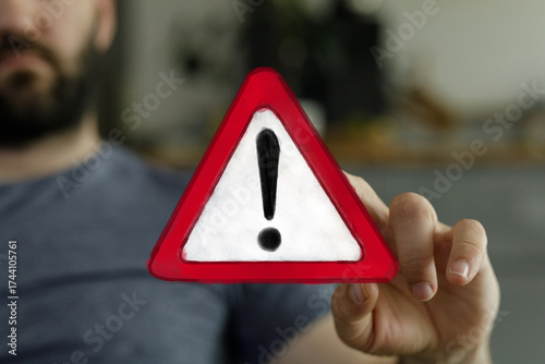Stock photo of a man displa...