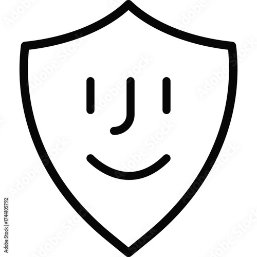 Secure smile shield icon