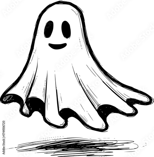 cute ghost creation silhouette