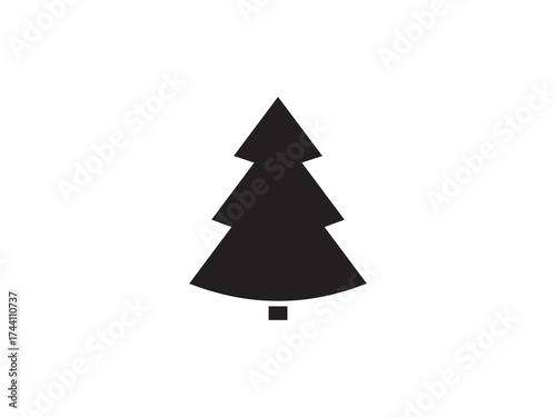 Christmas Tree Icon – Festive Holiday Symbol for Winter and New Year Designs