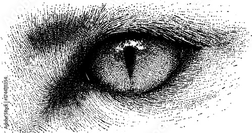 Intricate dotwork stippling design of eye symbol for artistic projects