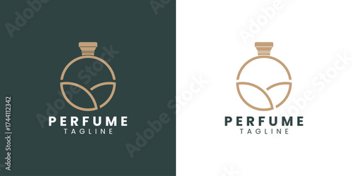 Perfume Logo with Luxury Creative Concept Idea Vector Design
