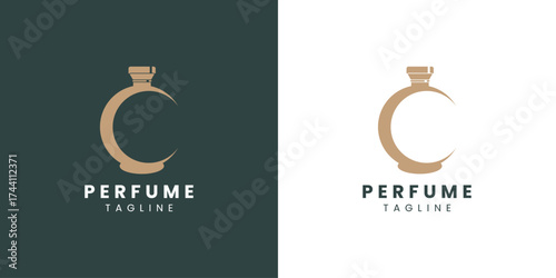 Perfume Logo with Luxury Creative Concept Idea Vector Design