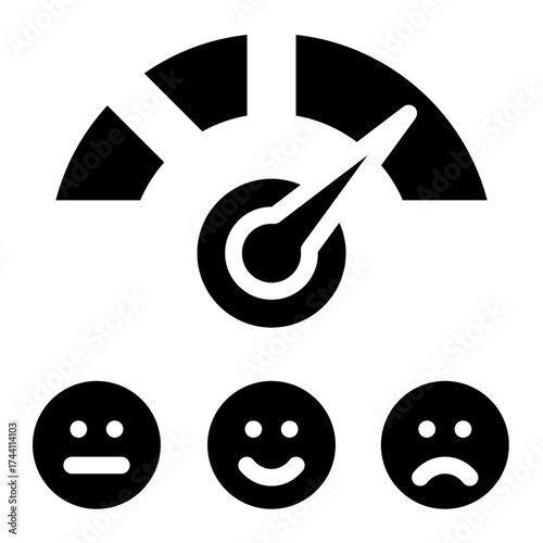 Satisfaction metter icon glyph style vector illustration
