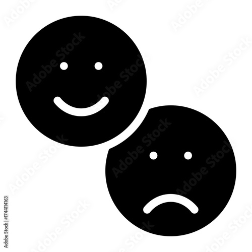 Emotional feedback icon glyph style vector illustration