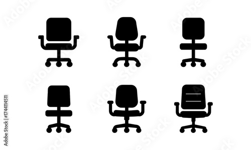 Silhouette collection of office chairs with armrests and wheels