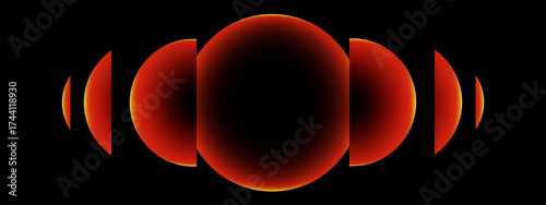 A tech sphere and ball with a gradient for an abstract and round background or for a modern light and digital element..