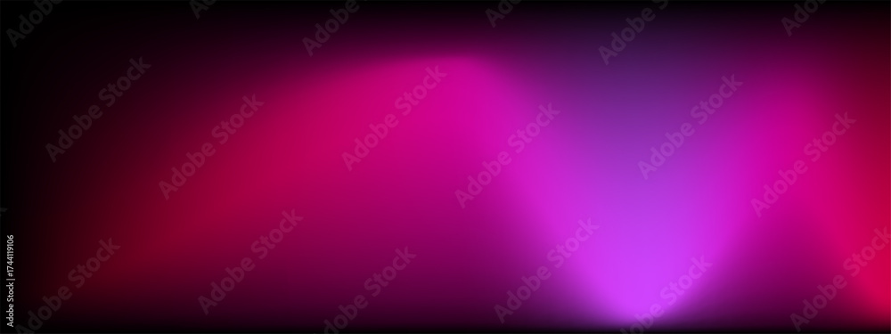 Fototapeta premium A pink and purple gradient background with a black and blue neon light leak for a soft abstract texture or digital banner..
