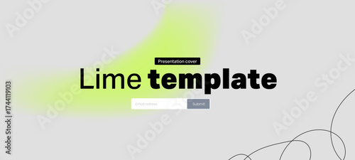 A green and lime template with a gray scribble design for a web cover or trendy abstract background with a soft gradient.