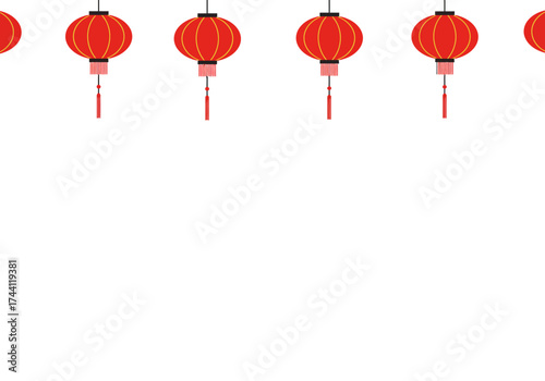 Red lanterns in a row