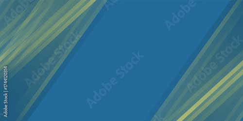 Modern minimalist blue and yellow background with halftone ornament.
