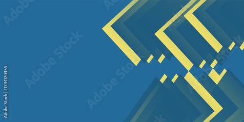 Modern minimalist blue and yellow background with halftone ornament.