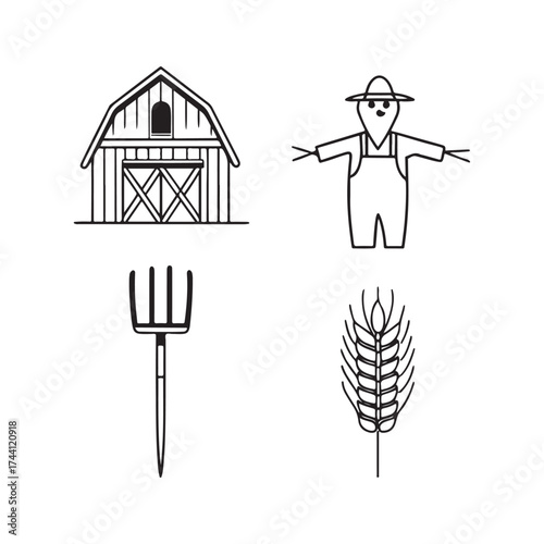 Vector illustration of a farm icon