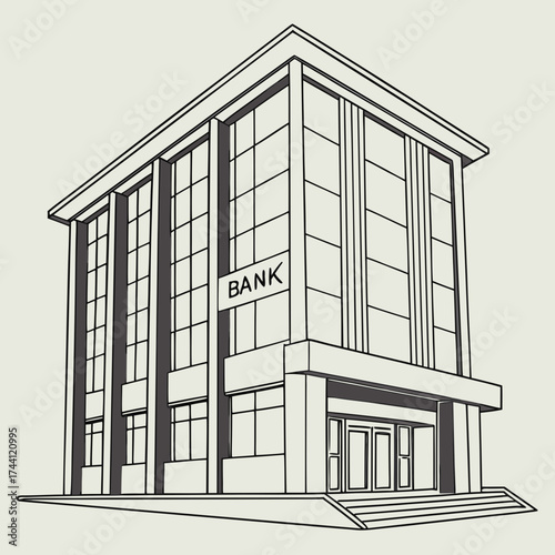 Bank building vector illustration