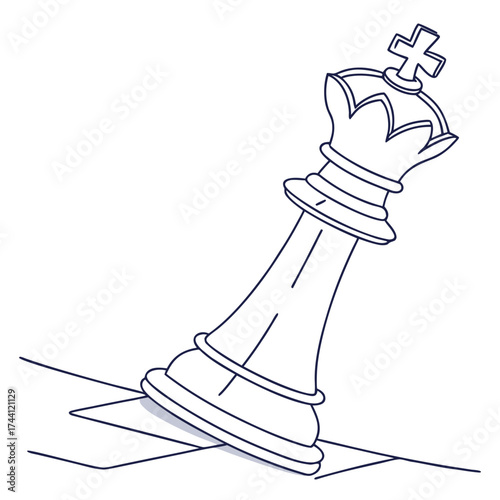 Chess king piece on chess board illustration