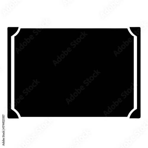 Vector art of black frame with decorative corners, perfect for showcasing photos or artwork with a touch of classic style