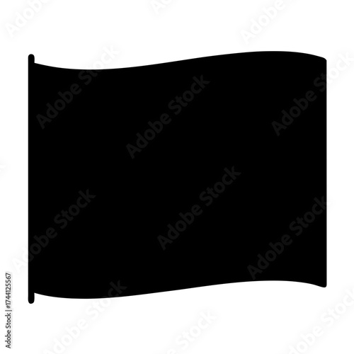 Vector art of solid black flag, a symbol of protest, mourning, anarchy, or a blank canvas for customization and expression