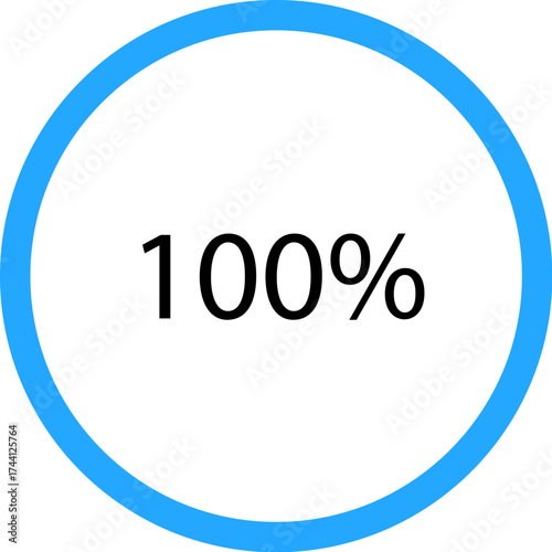 100% loading bar. 100 percent loading icon