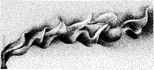 Intricate dotwork stipple design of shifting smoke pattern for artistic projects