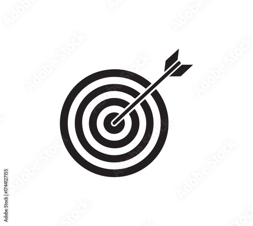 Precision target archery dartboard aiming arrow bullseye success goal achievement symbol