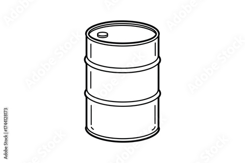 Oil Barrel Outline Illustration
