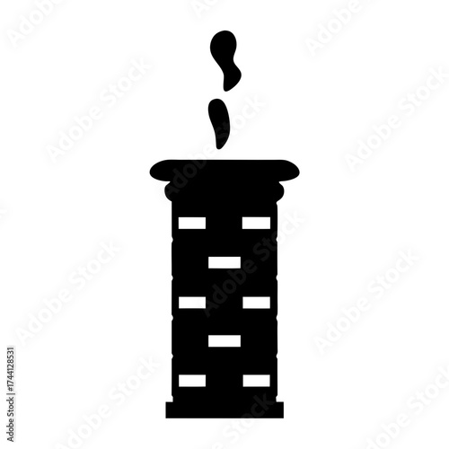 Illustration of a chimney with smoke coming out of the top simple vector icon of a chimney