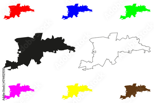 Lagos de Moreno city (United Mexican States, Mexico, Jalisco State) map vector illustration, scribble sketch Lagos de Moreno map