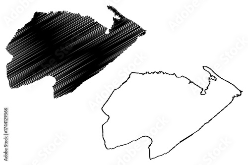 Izabal Department (Republic of Guatemala, Departments of Guatemala) map vector illustration, scribble sketch Izabal map