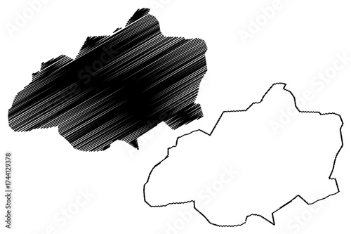 Jalapa Department (Republic of Guatemala, Departments of Guatemala) map vector illustration, scribble sketch Jalapa map