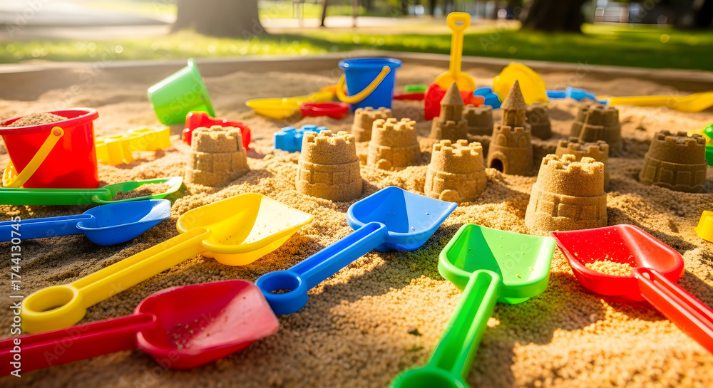 custom made wallpaper toronto digitalColorful sandbox toys and sand castles in a playground for kids summer fun and outdoor activities play time