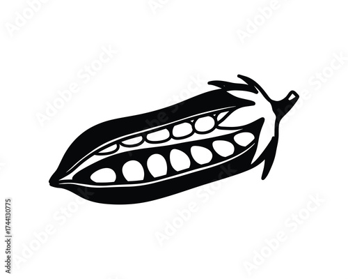 Pea Pod Open Silhouette
