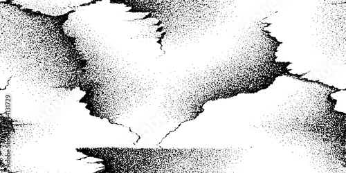 Abstract fractured grain lines with stipple dotwork texture for artistic design