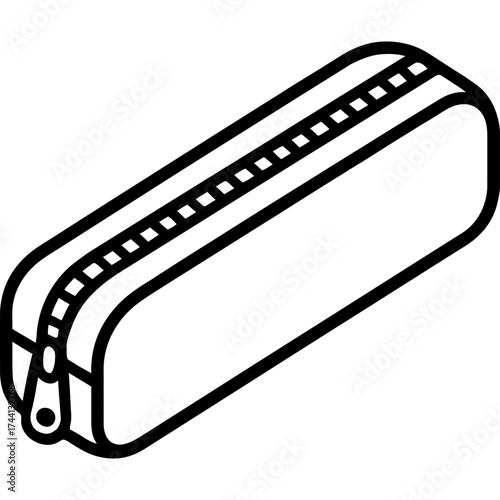 Pen case outline icon vector