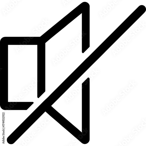 Mute audio symbol speaker outline icon vector
